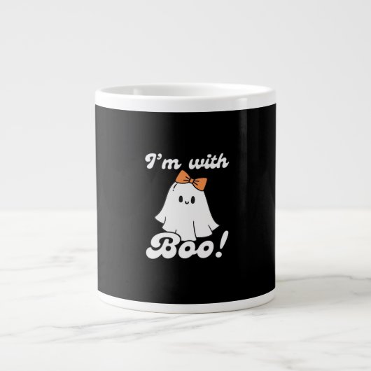 Im With Boo Funny Retro Style Grote Koffiekop (Voorkant)