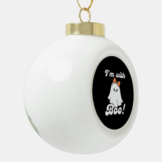 Im With Boo Funny Retro Style Keramische Bal Ornament (Links)