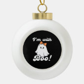 Im With Boo Funny Retro Style Keramische Bal Ornament (Voorkant)