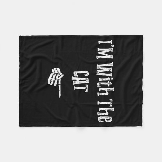 I'm With Cat Halloween Costume Funny Couples Match Fleece Deken (Voorkant (Horizontaal))