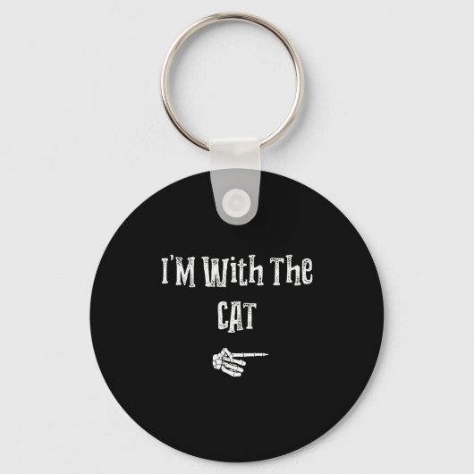 I'm With Cat Halloween Costume Funny Couples Match Sleutelhanger (Voorkant)