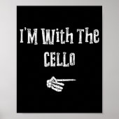 I'm With Cello Halloween Costume Funny Couples Mat Poster (Voorkant)