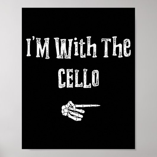 I'm With Cello Halloween Costume Funny Couples Mat Poster (Voorkant)