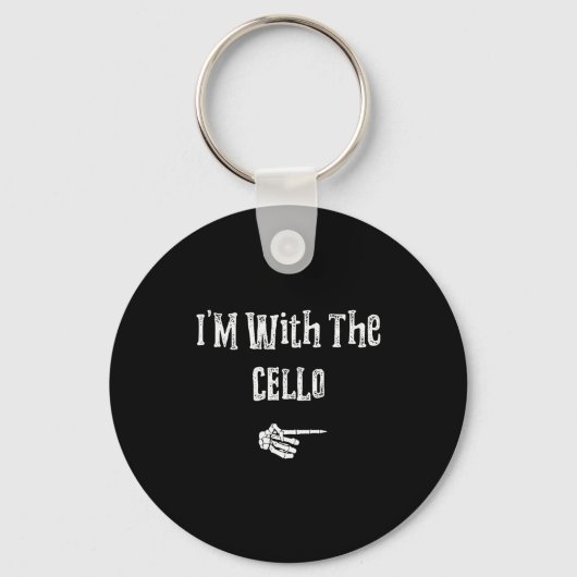 I'm With Cello Halloween Costume Funny Couples Mat Sleutelhanger (Voorkant)