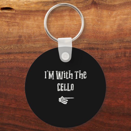 I'm With Cello Halloween Costume Funny Couples Mat Sleutelhanger (Voorkant)