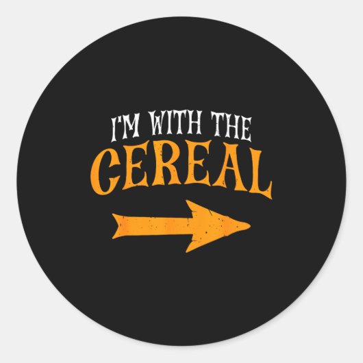 I'm With Cereal Halloween Costume Funny Couples Ce Ronde Sticker (Voorkant)