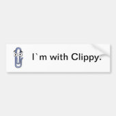 "I'm with Clippy" Car Sticker (Voorkant)