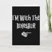 I'm With Dinosaur Halloween Costume Funny Couples Kaart (Voorkant)