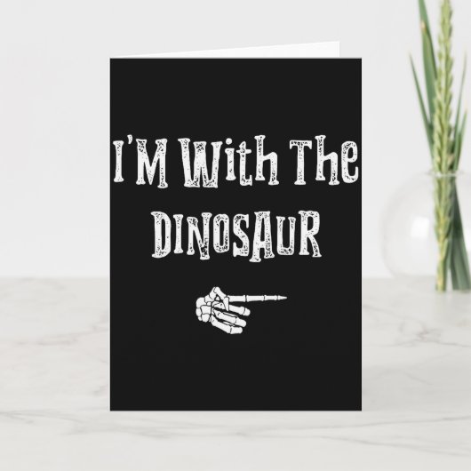 I'm With Dinosaur Halloween Costume Funny Couples Kaart (Voorkant)