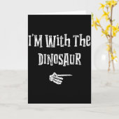 I'm With Dinosaur Halloween Costume Funny Couples Kaart (Gele Bloem)