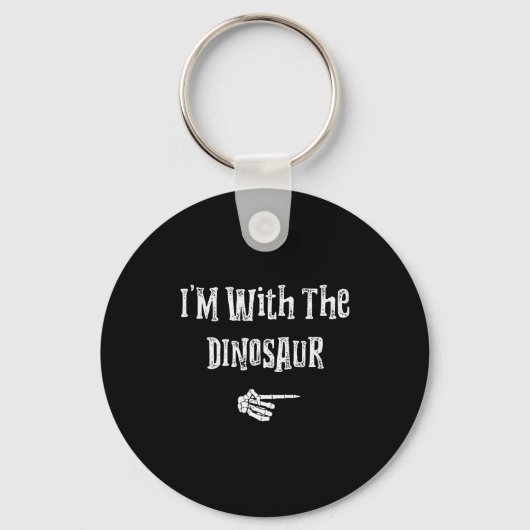 I'm With Dinosaur Halloween Costume Funny Couples Sleutelhanger (Voorkant)