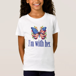 I'm With Her Cute Kamala Butterfly Girls T-shirt