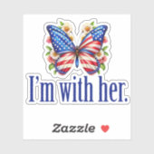I'm With Her Kamala for President Butterfly Laptop Sticker (Vel)