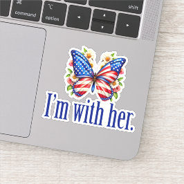 I'm With Her Kamala for President Butterfly Laptop Sticker