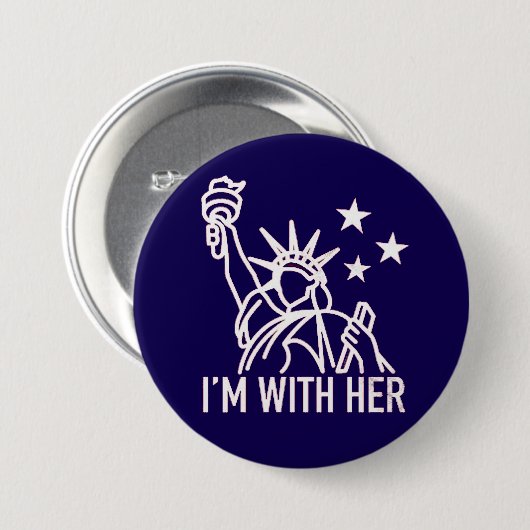 I'm With Her Ronde Button 7,6 Cm (Voorkant /achterkant)
