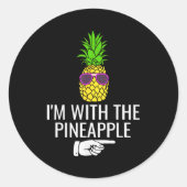 I'm With Ne Shirt Funny Ne Halloween Costume  Ronde Sticker (Voorkant)