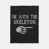 I'm With Skeleton Funny Couples Matching Halloween Fleece Deken (Voorkant)