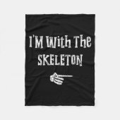 I'm With Skeleton Halloween Costume Funny Couples  Fleece Deken (Voorkant)