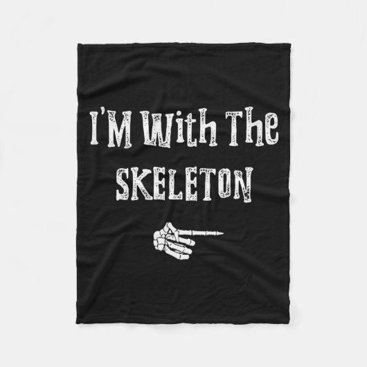 I'm With Skeleton Halloween Costume Funny Couples  Fleece Deken (Voorkant)