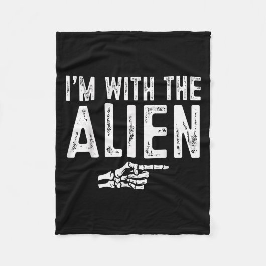 I'm With The Alien Easy Costume Halloween Couples Fleece Deken (Voorkant)