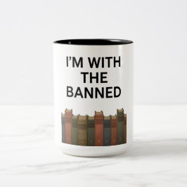 I'm With The Banned Books Mug For Readers Tweekleurige Koffiemok