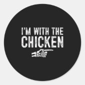 I'm With The Chicken Easy Costume Halloween Couple Ronde Sticker (Voorkant)