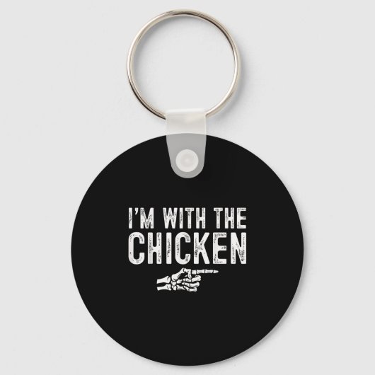 I'm With The Chicken Easy Costume Halloween Couple Sleutelhanger (Voorkant)