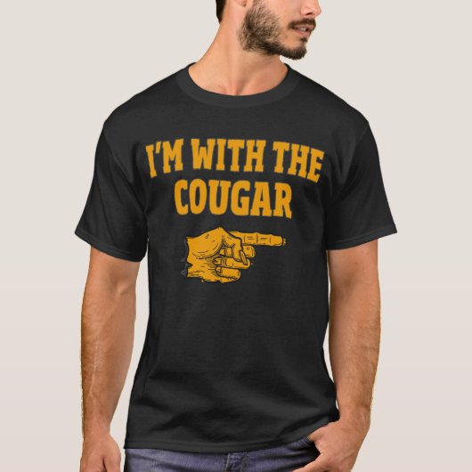 I'm With The Cougar Funny Couple Halloween Costume T-shirt (Voorkant)