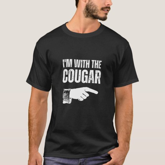 I'm With The Cougar Funny Couple Halloween Costume T-shirt (Voorkant)