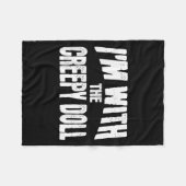 I'm With The Creepy Doll Funny Matching Halloween  Fleece Deken (Voorkant (Horizontaal))