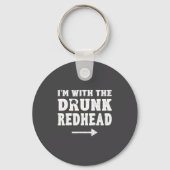 I'm With The Drunk Redhead Funny St Patricks Day  Sleutelhanger (Voorkant)