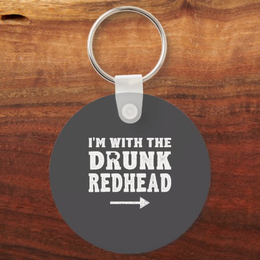 I'm With The Drunk Redhead Funny St Patricks Day  Sleutelhanger (Voorkant)