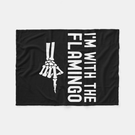 I'm With The Flamingo Matching Couples Halloween F Fleece Deken (Voorkant (Horizontaal))