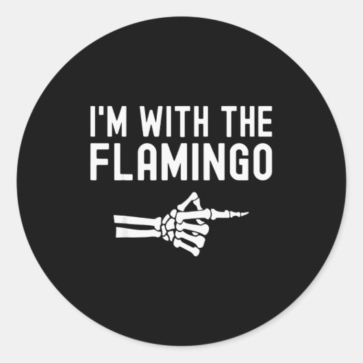 I'm With The Flamingo Matching Couples Halloween F Ronde Sticker (Voorkant)