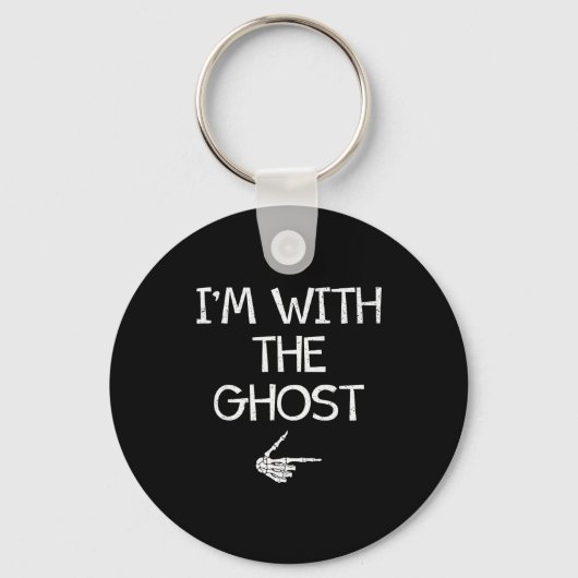 I'm With The Ghost Funny Halloween Costume Couples Sleutelhanger (Voorkant)
