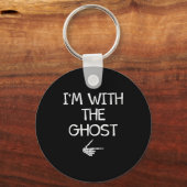 I'm With The Ghost Funny Halloween Costume Couples Sleutelhanger (Voorkant)