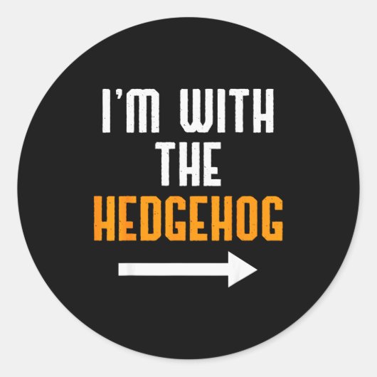 I'm With The Hedgehog Costume Funny Halloween Coup Ronde Sticker (Voorkant)
