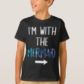 I'm With The Mermaid Funny Lazy Mermaid Halloween  T-shirt (Voorkant)