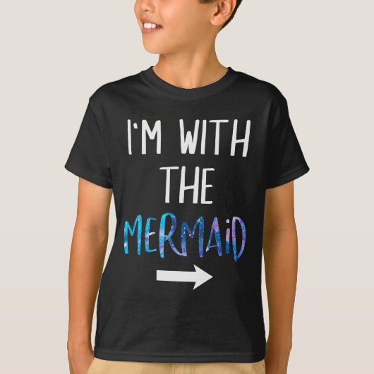 I'm With The Mermaid Funny Lazy Mermaid Halloween  T-shirt (Voorkant)