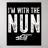 I'm With The Nun Easy Costume Halloween Couples Ma Poster (Voorkant)