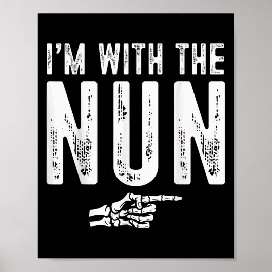 I'm With The Nun Easy Costume Halloween Couples Ma Poster (Voorkant)