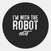 I'm With The Robot Easy Costume Halloween Couples  Ronde Sticker (Voorkant)