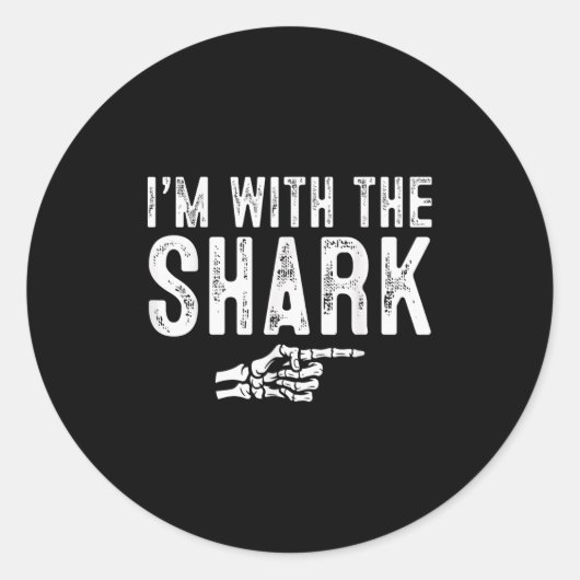 I'm With The Shark Easy Costume Halloween Couples  Ronde Sticker (Voorkant)