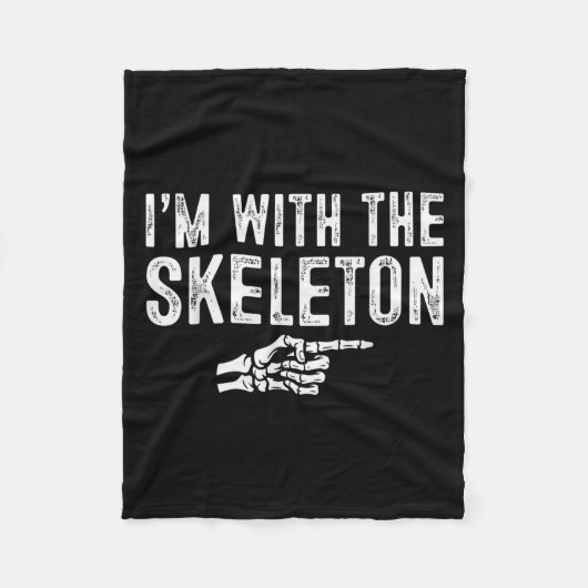 I'm With The Skeleton Easy Costume Halloween Coupl Fleece Deken (Voorkant)