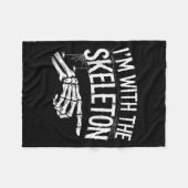 I'm With The Skeleton Funny Halloween Costume  Fleece Deken (Voorkant (Horizontaal))