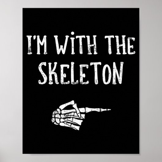 I'm With The Skeleton Matching Couple Costume Hall Poster (Voorkant)