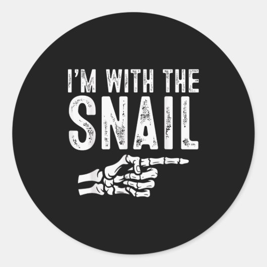 I'm With The Snail Easy Costume Halloween Couples  Ronde Sticker (Voorkant)