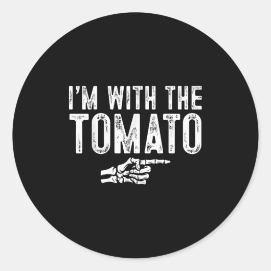 I'm With The Tomato Easy Costume Halloween Couples Ronde Sticker (Voorkant)