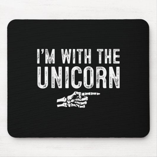 I'm With The Unicorn Easy Costume Halloween Couple Muismat (Voorkant)