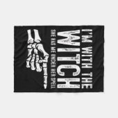 I'm With The Witch Funny Halloween Couple Costume  Fleece Deken (Voorkant (Horizontaal))